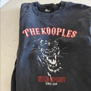 The Kooples Charcoal Sweatshirt with Red Graphic